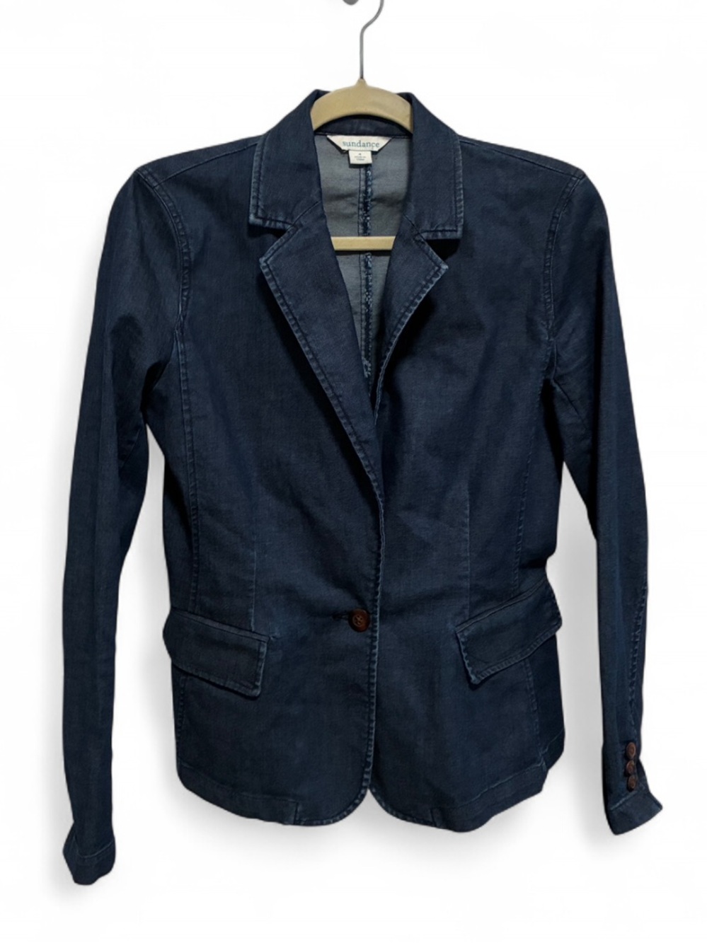 Sundance Blue Single Button Denim Blazer